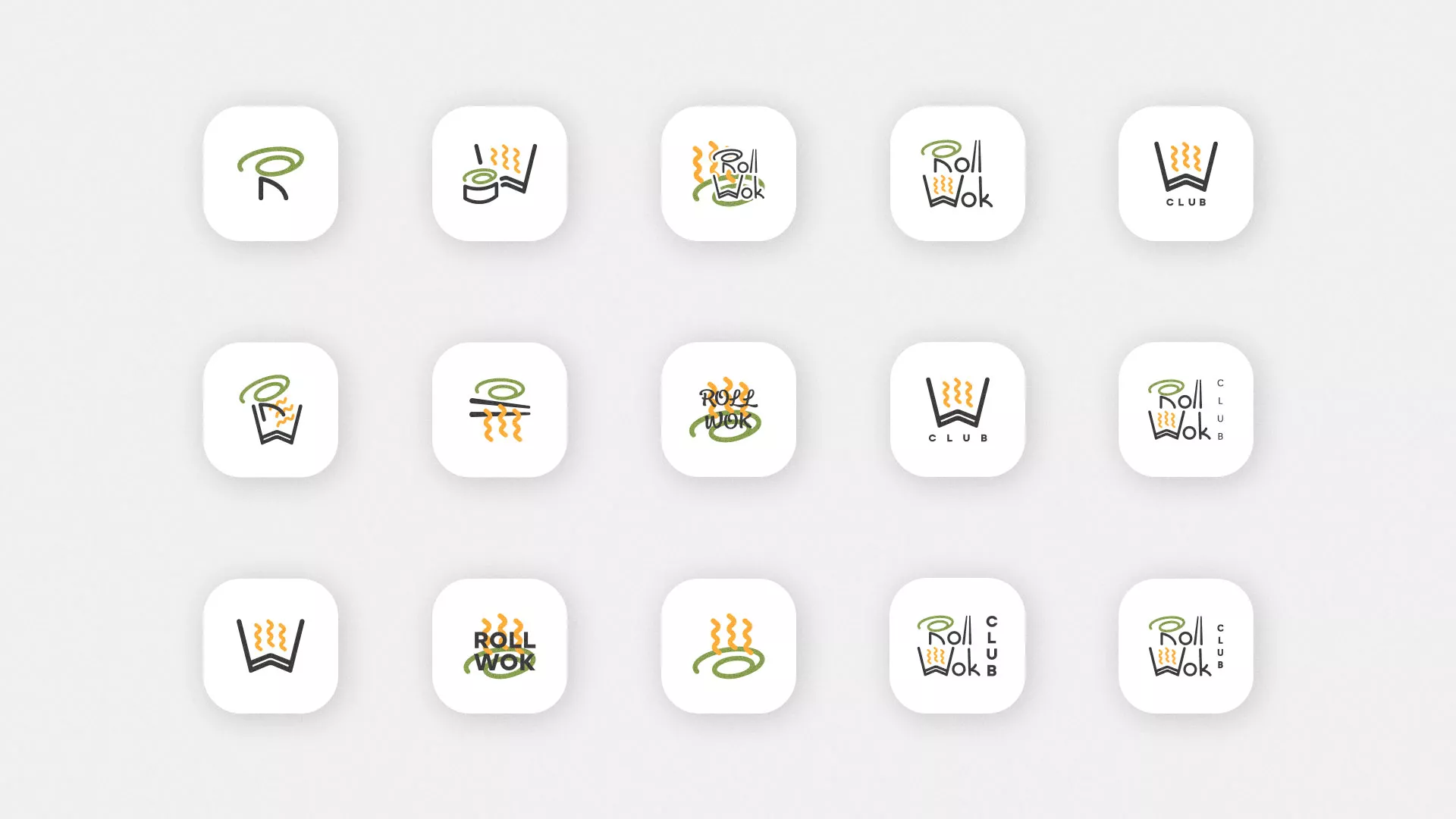 Разработка иконки приложения суши-бара «Roll Wok Club» в Троицке